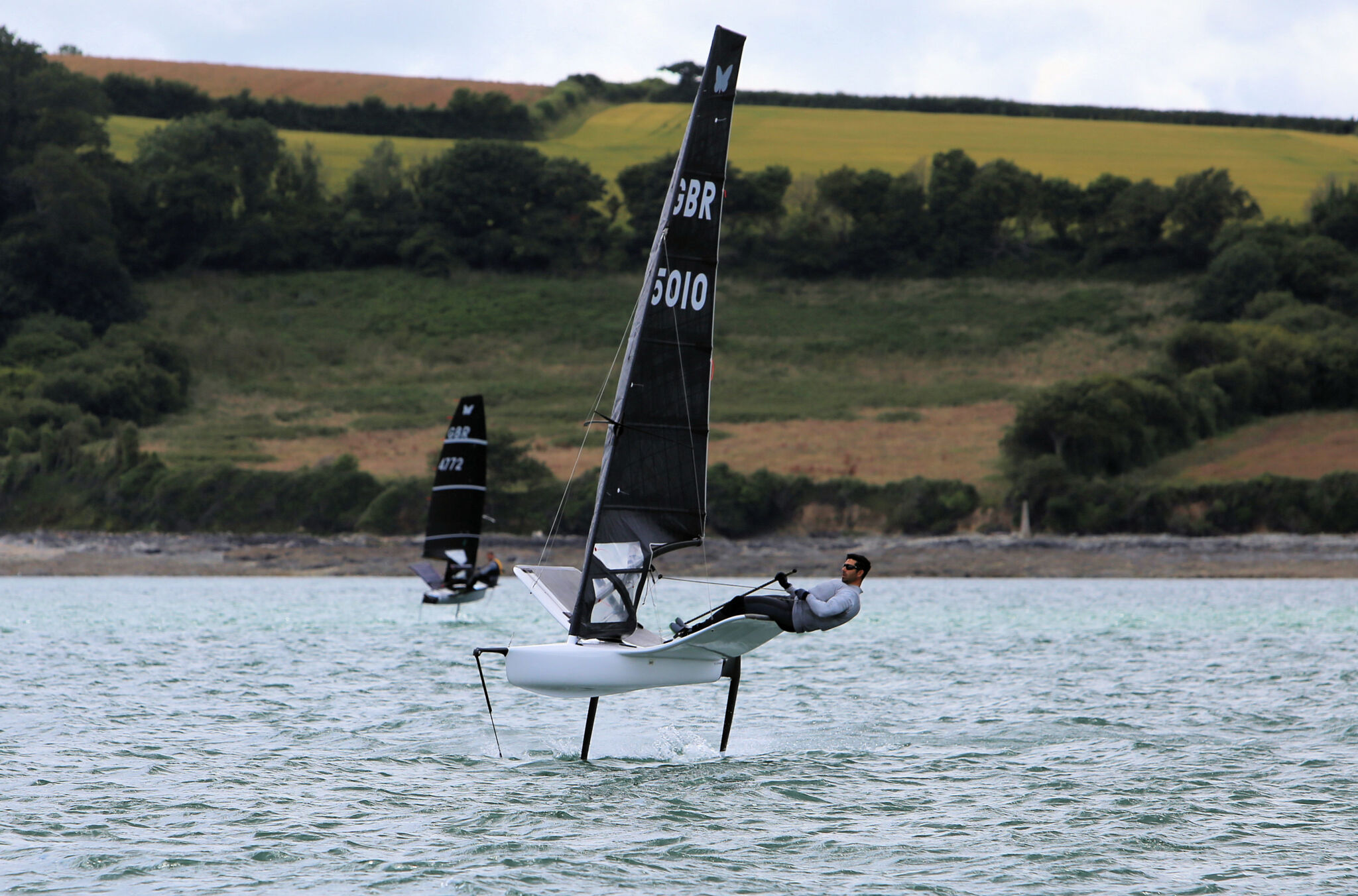 Kyle sailing foiling moth on water 