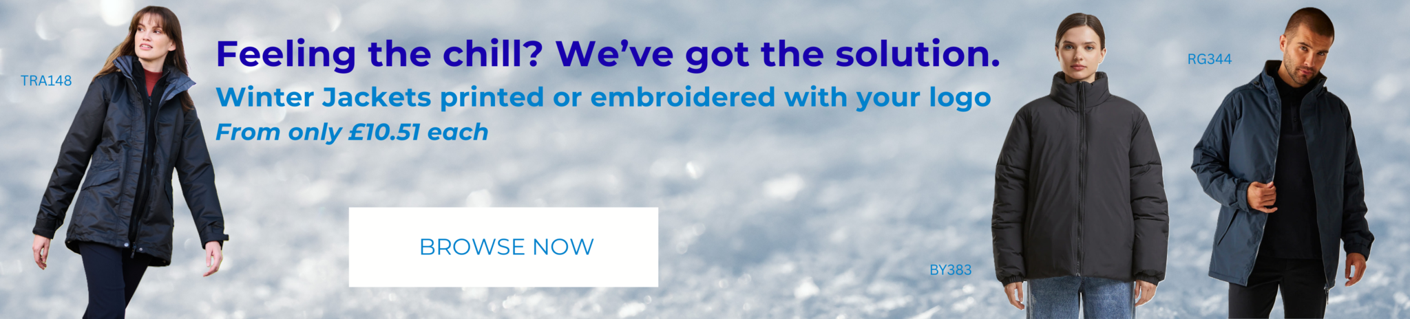 Banner with winter jackets 