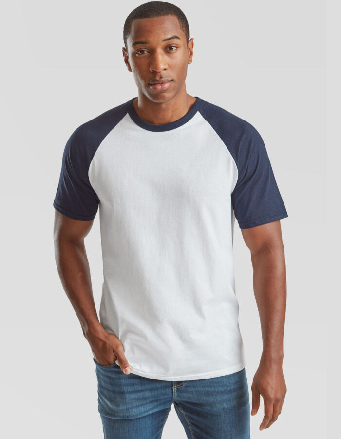Fruit of the Loom Men's Valueweight Short Sleeve Baseball T-Shirt 61026 Men's Valueweight Short Sleeve Baseball T-Shirt Thumbnail