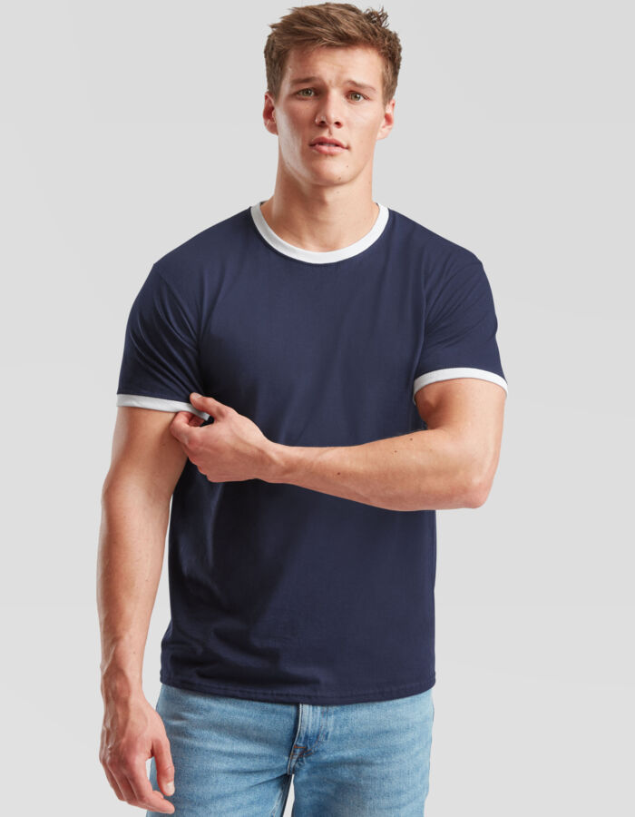 Fruit of the Loom Men's Valueweight Ringer T-Shirt 61168 Men's Valueweight Ringer T-Shirt Thumbnail