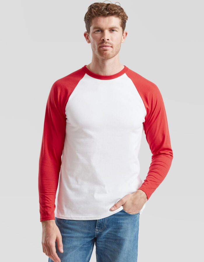 Fruit of the Loom Men's Valueweight Long Sleeve Baseball T-Shirt 61028 Men's Valueweight Long Sleeve Baseball T-Shirt Thumbnail