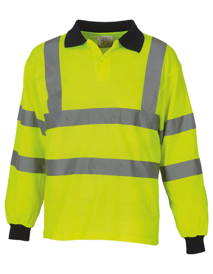 Yoko Hi-vis long sleeve polo (HVJ310) YK021 Hi-vis long sleeve polo (HVJ310) Thumbnail