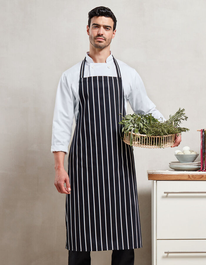 Striped bib apron Thumbnail