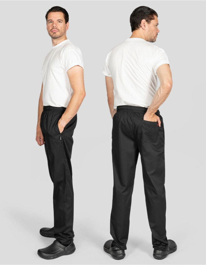 Dennys Unisex Elasticated Black Trouser DC18B Unisex Elasticated Black Trouser Thumbnail