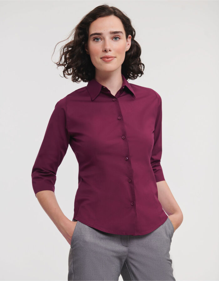 Russell Collection Ladies' 3/4 Sleeve Fitted Stretch Shirt 946F Ladies' 3/4 Sleeve Fitted Stretch Shirt Thumbnail