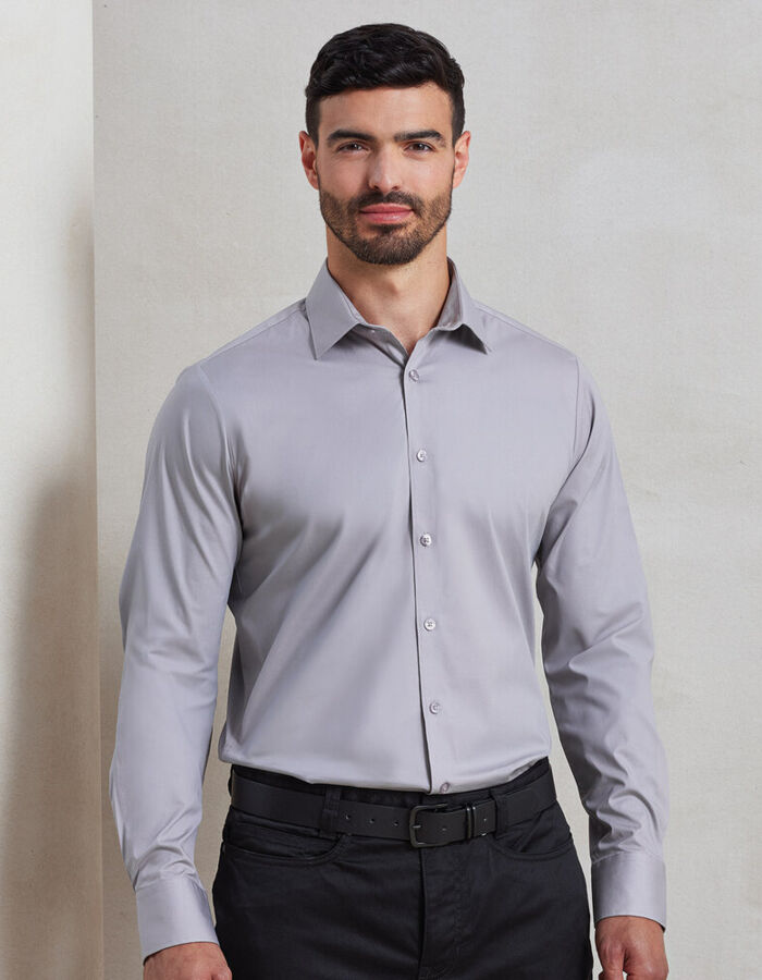 Premier Stretch fit cotton poplin long sleeve shirt PR244 Stretch fit cotton poplin long sleeve shirt Thumbnail