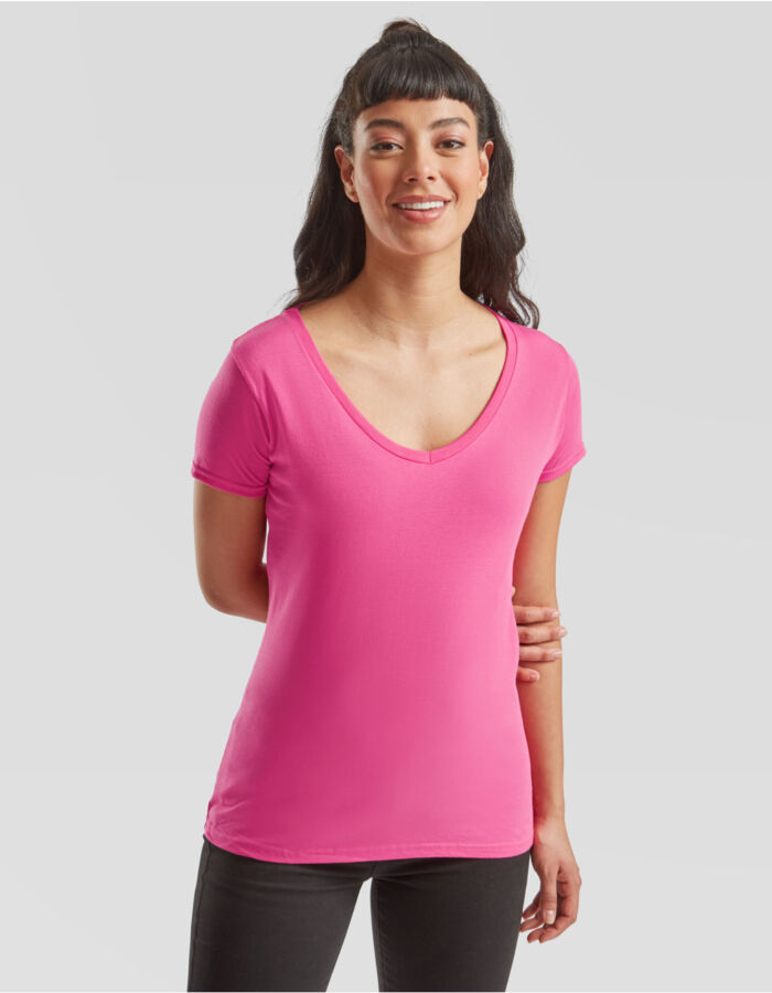 Fruit of the Loom Ladies' Iconic 150 V-Neck T 61444 Ladies' Iconic 150 V-Neck T Thumbnail