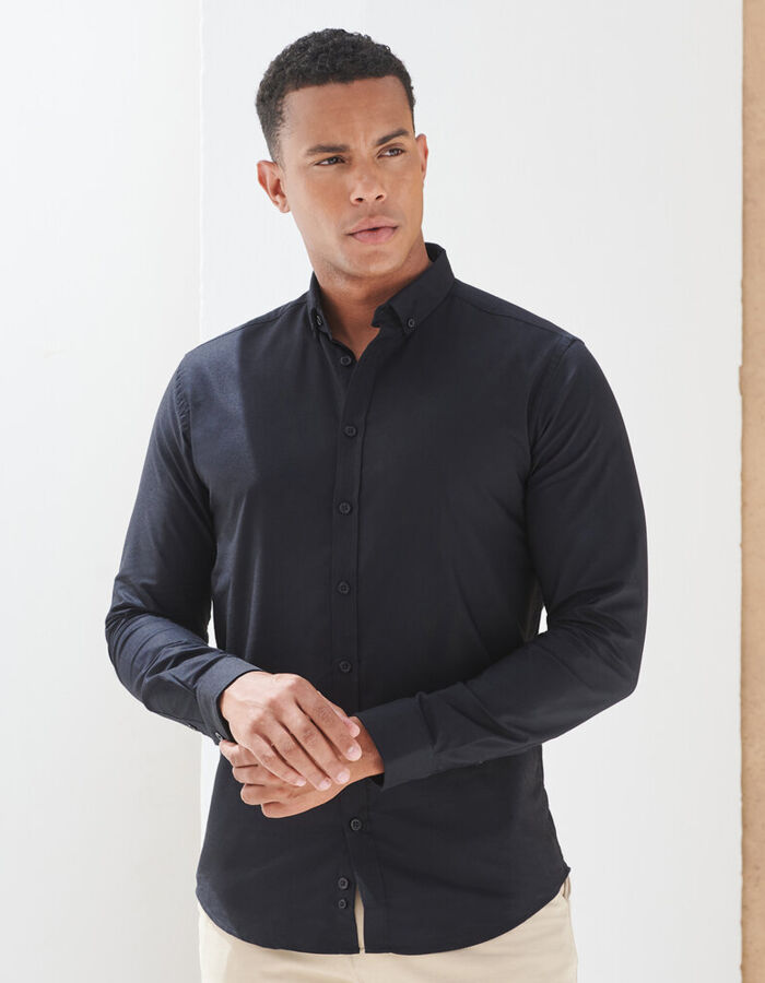 Henbury Modern long sleeve Oxford shirt HB512 Modern long sleeve Oxford shirt Thumbnail
