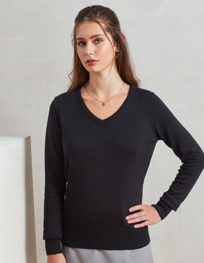 Premier Women's v-neck knitted sweater PR696 Women's v-neck knitted sweater Thumbnail