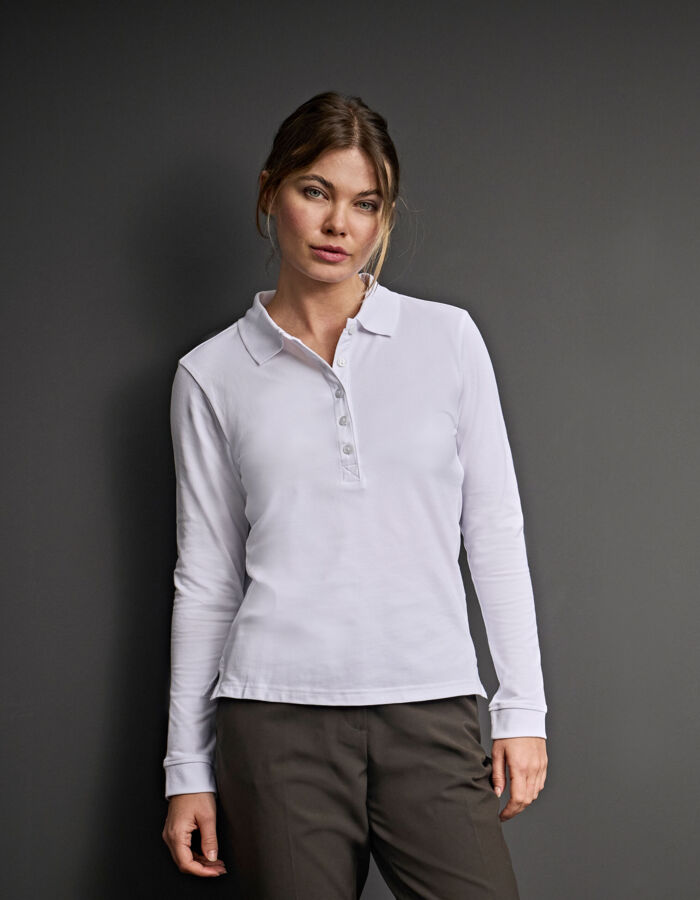 Ladies' Luxury Long Sleeve Stretch Polo Thumbnail