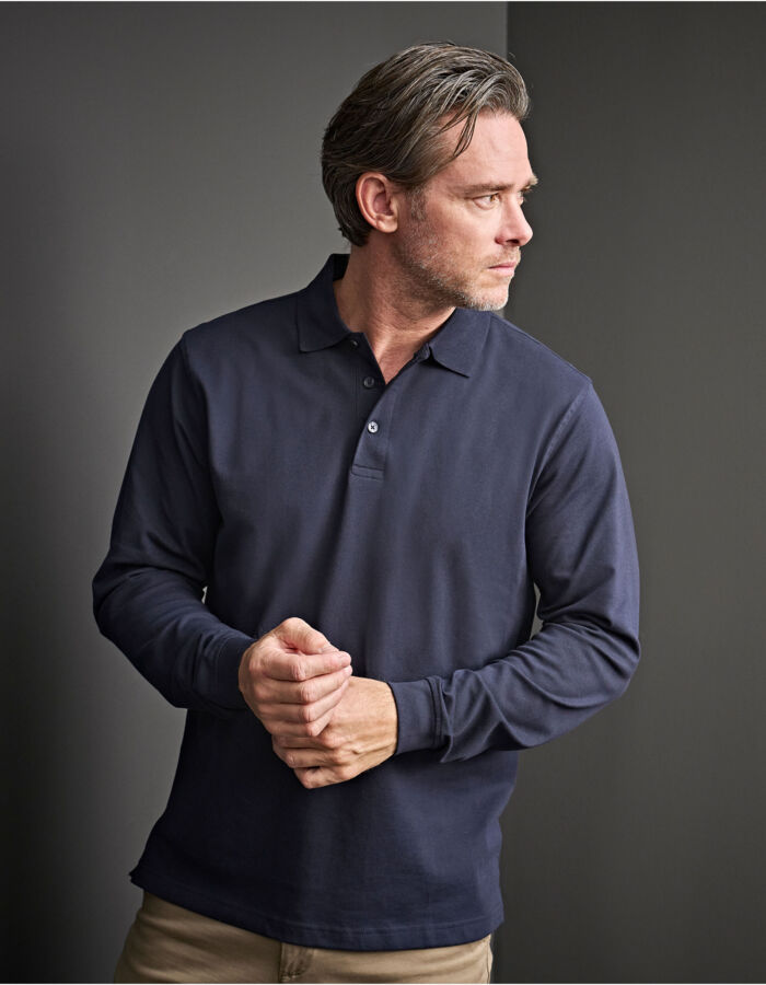 Men's Luxury Long Sleeve Stretch Polo Thumbnail
