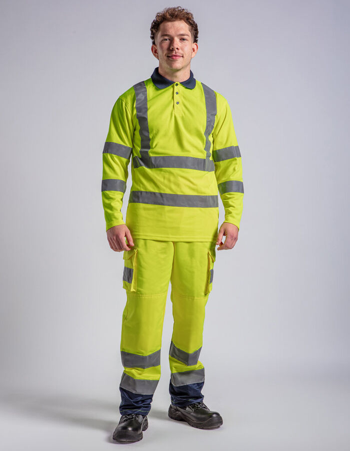 High visibility long sleeve polo Thumbnail