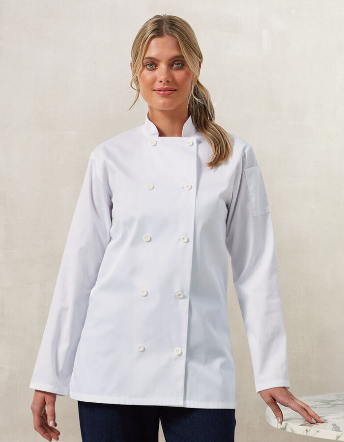 Women's long sleeve chef's jacket Thumbnail