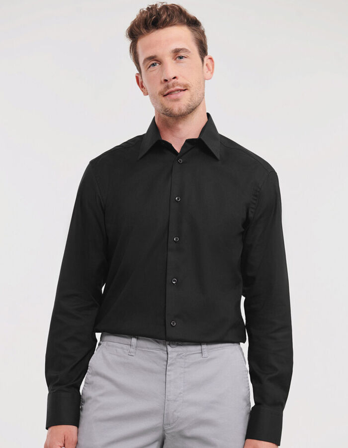 Long sleeve easycare tailored Oxford shirt Thumbnail
