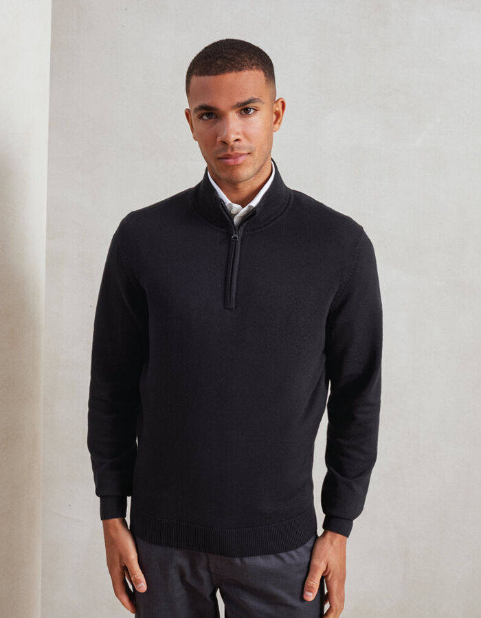 ¼ zip knitted sweater Thumbnail